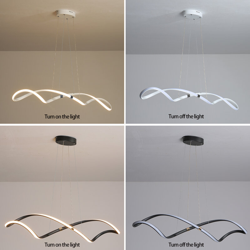 Lampe LED Suspendue au Design Moderne, Luminaire Décoratif de Plafond, Idéal pour une Salle à Manger ou une Cuisine, avec Télécommande Alexa, L100 cm