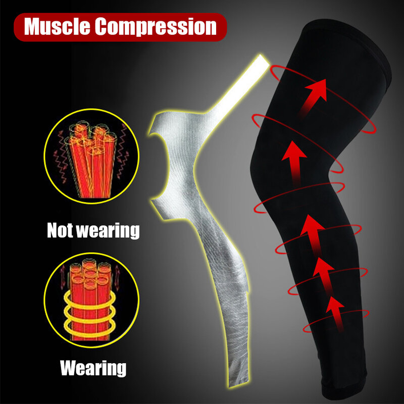 1 buah pelindung lutut lengan kompresi kaki olahraga, penghangat untuk bersepeda, lari, basket, voli, tenis, mendaki