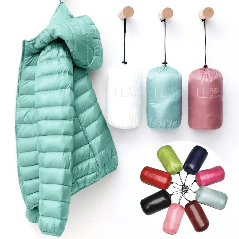 여성용 콜드 재킷, 라이트 화이트 덕 다운 재킷, 슬림 퍼퍼 재킷, 휴대용 방풍 다운 코트, 2023, 신상 패션