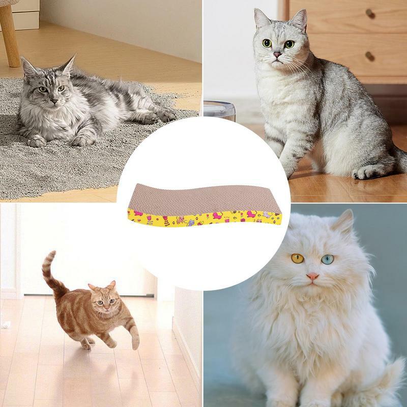 Bantalan goresan Oval untuk kucing, papan sirkuit kucing bergelombang untuk tempat tidur kucing, aksesori sarang kucing