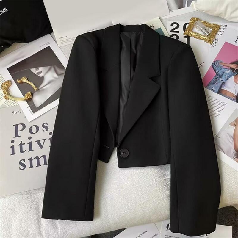 Jaqueta de terno virada para baixo feminina, casaco de negócios, slim fit, desgaste formal de escritório, profissional para trabalho