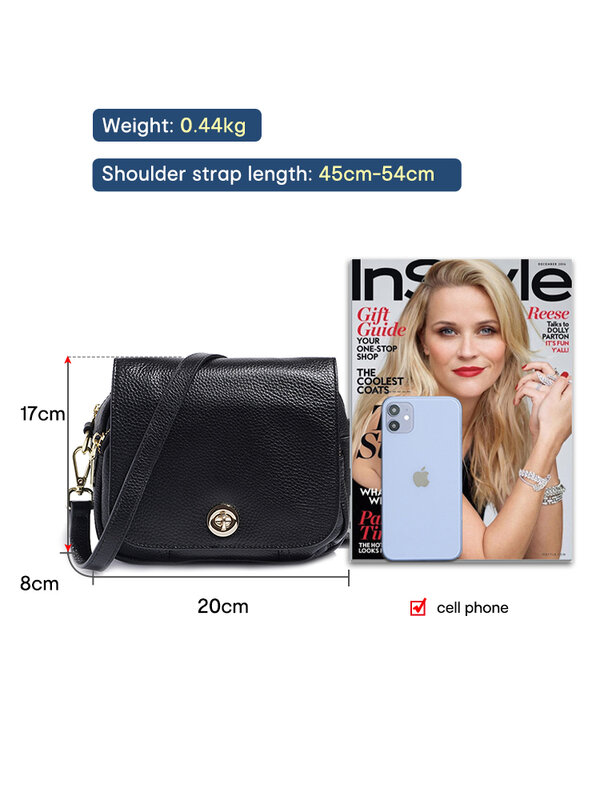 Damska miękka skórzana elegancka małe torebki pojemna torba Crossbody z wysokiej jakości osprzęt Vintage dla dziewczynek