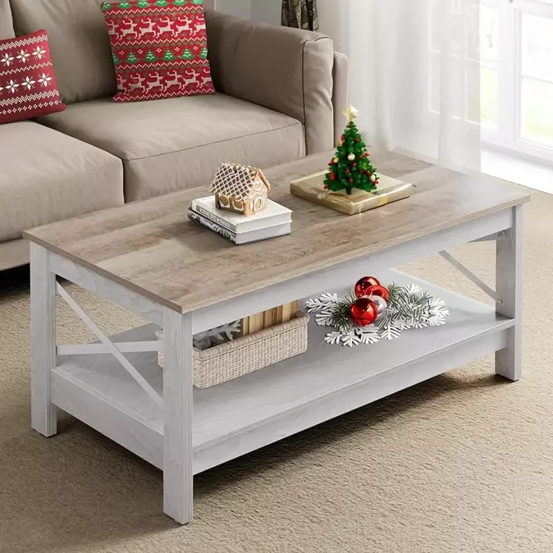Runder Couch tisch für Wohnzimmer versteckte Lagerung Grey Wash Beistell tische Bässe kleiner Couch tisch Set mit 3 Möbeln Mesa seitlich