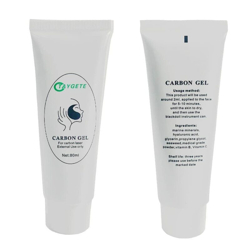 Carbon Peel Creme Gel para rejuvenescimento da pele, Boneca Negra, Limpeza Profunda da Pele Facial, Gel de Carbono Nano Ativado, 80ml