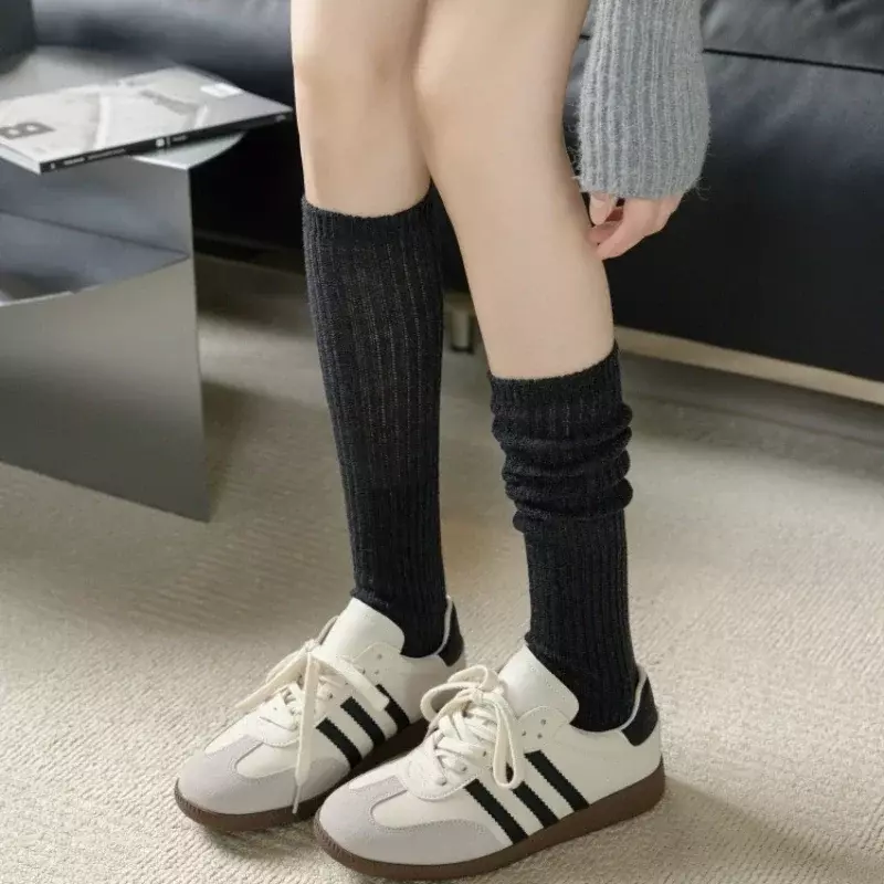 Meias longas vintage japonesas para mulheres, meias de joelho Kawaii, moda para meninas, JK Lolita, outono e inverno