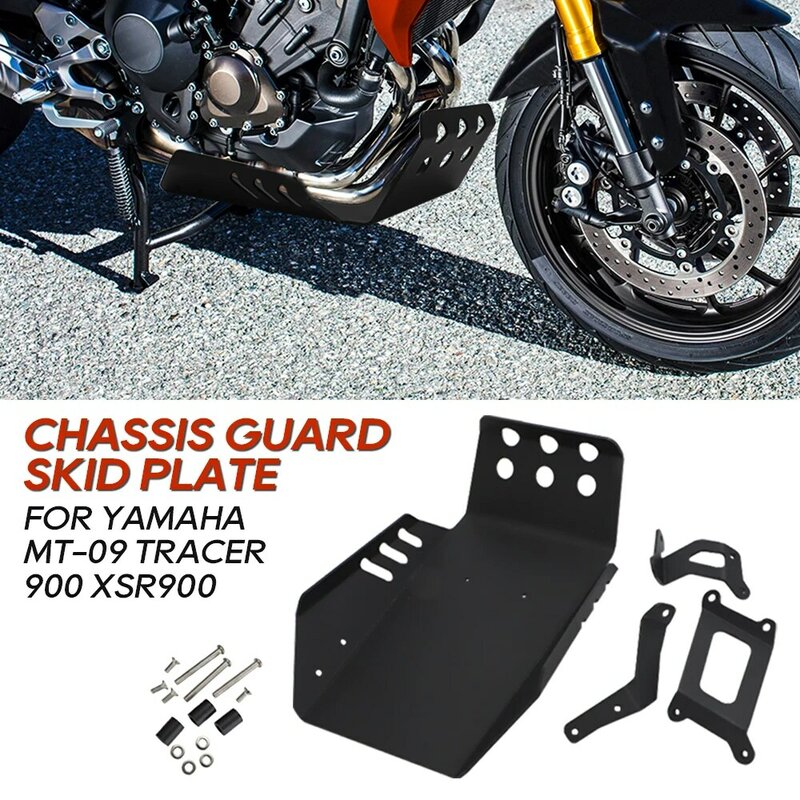 Cubierta de protección del chasis de la Base del motor de la motocicleta MT09 FZ09, placa de deslizamiento para Yamaha MT FZ 09 2014-2021 XSR900 Tracer 900, antiarena