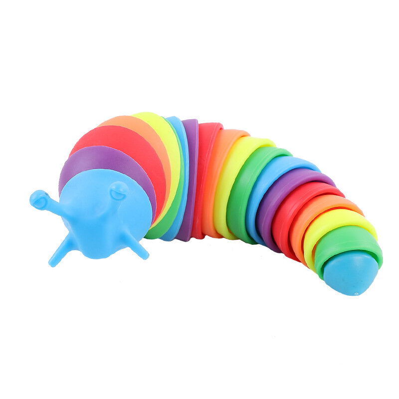 어린이 및 성인용 3D 다채로운 슬러그 감압 장난감, 생체 공학적 통풍구, 불안 방지 감각 장난감, 생일 선물, 18cm