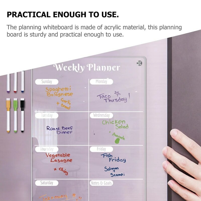 Weekly Planner Board Magnetic Walls Whiteboards Planning Schedule Daily Kitchen Acrylic