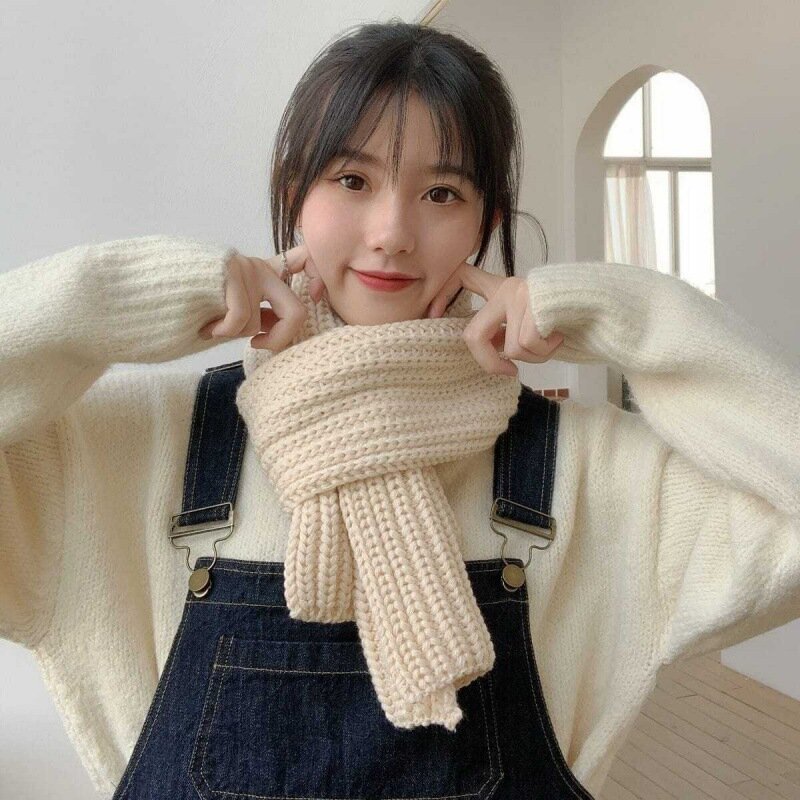 Hot Style In Winter, Knitted Wool, Korean Version, Autumn Couple, Thick Needle, Thickened, Warm, Versatile Dual-Purpose Scarf