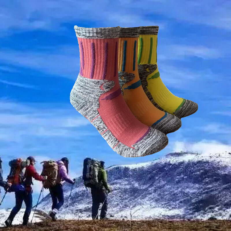 Lot de 3 paires de chaussettes de sport thermiques pour femme et homme,thermochaussettes épaisses pour l'escalade, la randonnée, la pêche, le ski, la course, le cyclisme, pour l'hiver,