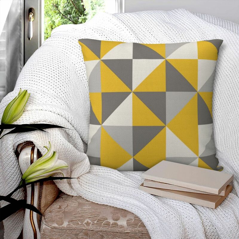 正方形のポリエステル枕カバー,レトロな三角形のデザイン,枕カバー,家の快適さ,ソファ