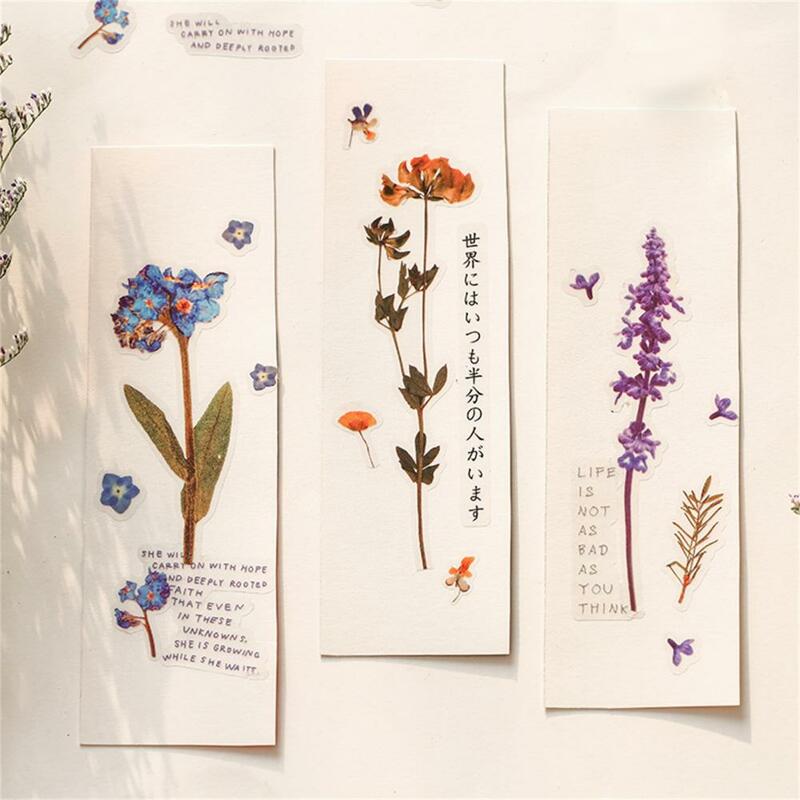 Stiker Kerajinan Kertas Stiker DIY Ringan Banyak Digunakan Stiker Katun Lavender Mawar Unik