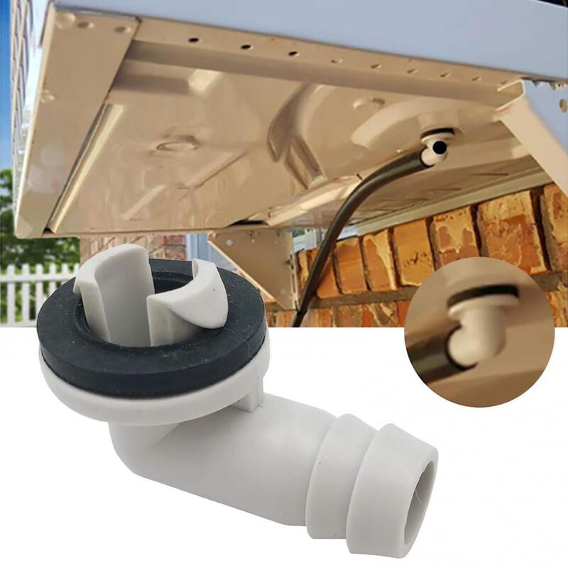 Conector de manguera de drenaje de CA de aire acondicionado de plástico, accesorio de codo con anillo de goma