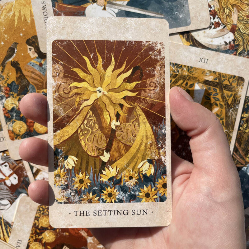 Tarocchi del regno solare 12*7cm Magical Journey Cosmic Insight divinazione carte 86 pezzi