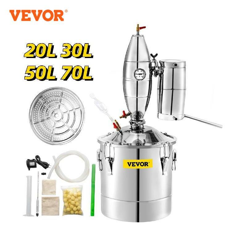 VEVOR-20L 30L 50L 70L 알코올 증류기, 맥주 양조 장비, DIY 와인 월광택 기구, 디스펜서 키트, 가전 제품