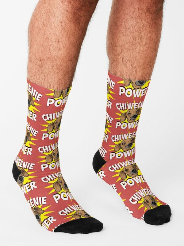 Chiweenie Power-Calcetines deportivos cortos de colores para hombre y mujer, medias deportivas y de ocio