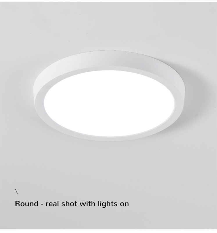 Luz LED empotrada montada en superficie, lámpara de techo pequeña, ultrafina, cuadrada, redonda, sin agujeros, para balcón, pasillo, pasillo y porche