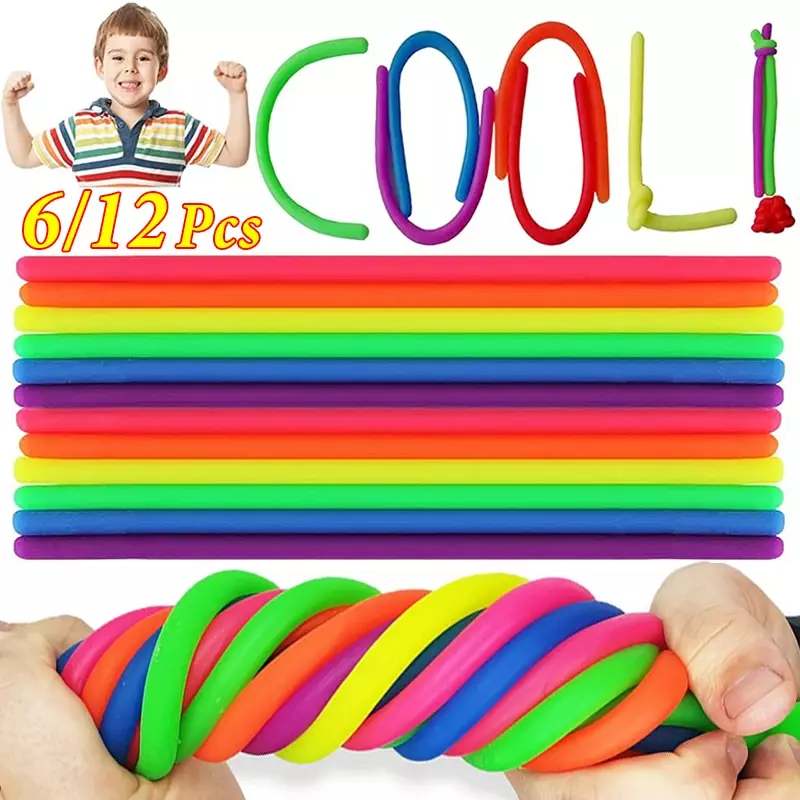 Tali karet lembut mainan tali melar penghilang stres Fidget tali mainan ventilasi dekompresi dewasa anak-anak