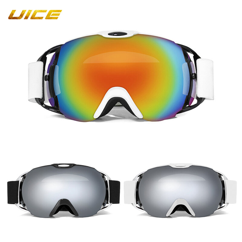 Gafas de esquí de doble capa para hombre y mujer, lentes antivaho para Snowboard