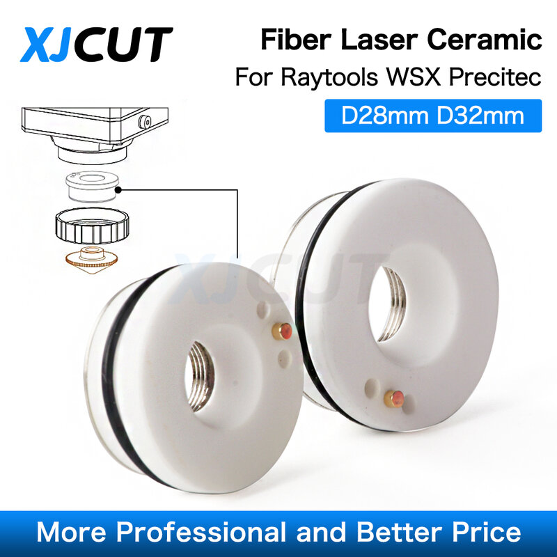 Cerâmica Noholder para cabeça de corte a laser de fibra, Precitec WSX Raytools, KT B2 CON P0571-1051-00001, 28mm, 32mm, OEM