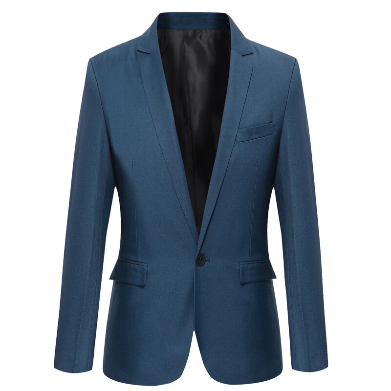 Jaquetas profissionais personalizadas para jovens, pequenos ternos azuis simples, slim fit, casual