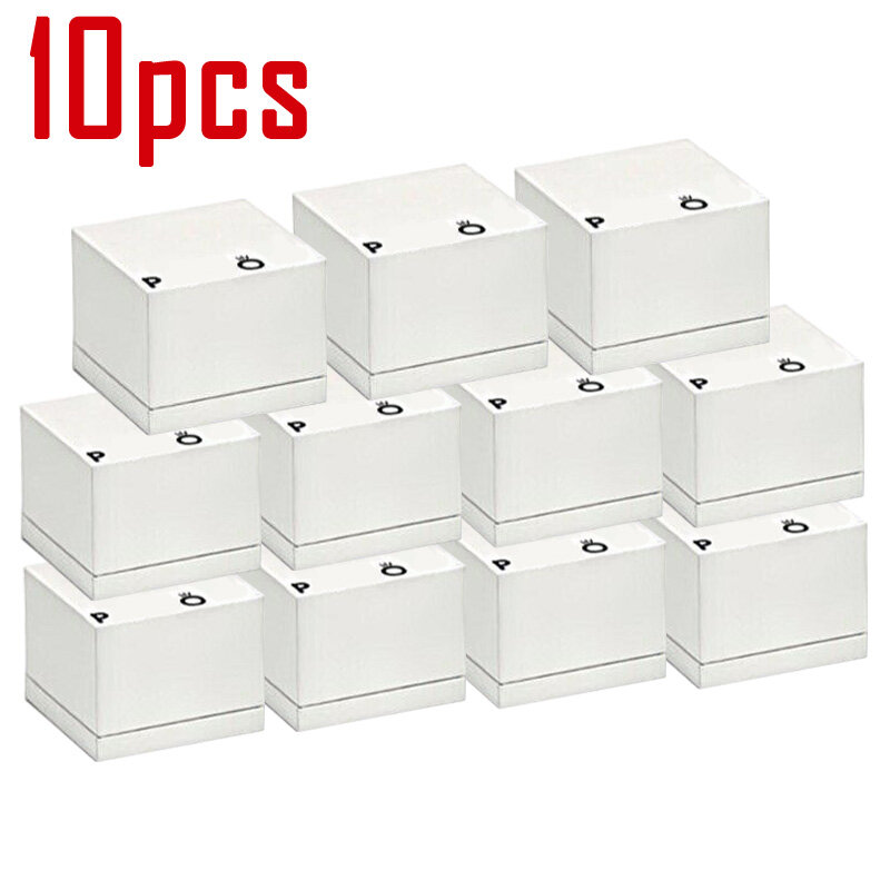 10pcs Packaging New Paper Ring Boxes For Earrings Charms Europe Jewelry Case for Valentine's Day Gift Wholesale Lots Bulk