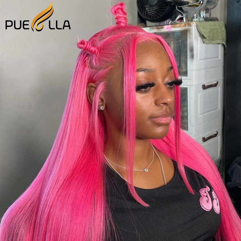 Pink Body Wave Lace Front Wig Human Hair 13x4 HD Lace Frontal Wig for Women Straight Preplucked Brazilian Wigs with Baby Hair