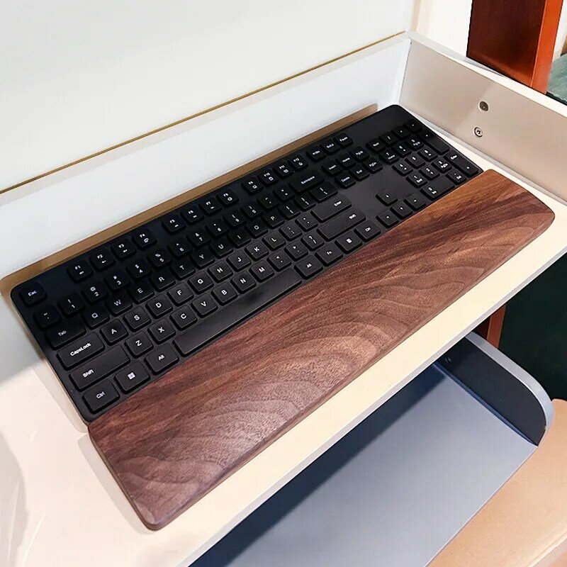 لوح خشبي من خشب النخيل للوحة المفاتيح ، دعم راحة المعصم ، واقي مانع للإنزلاق ، تصميم مريح