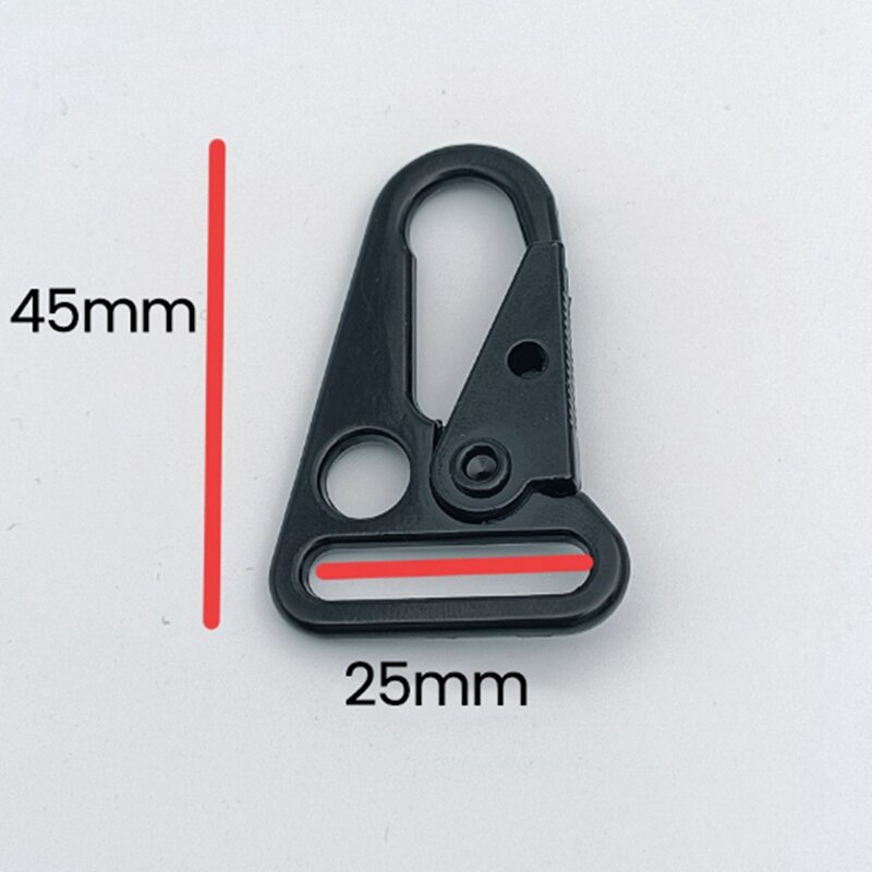 Gesper kait anyaman luar ruangan klip mulut diperbesar aksesori perangkat keras gantungan kunci hitam gesper pisau