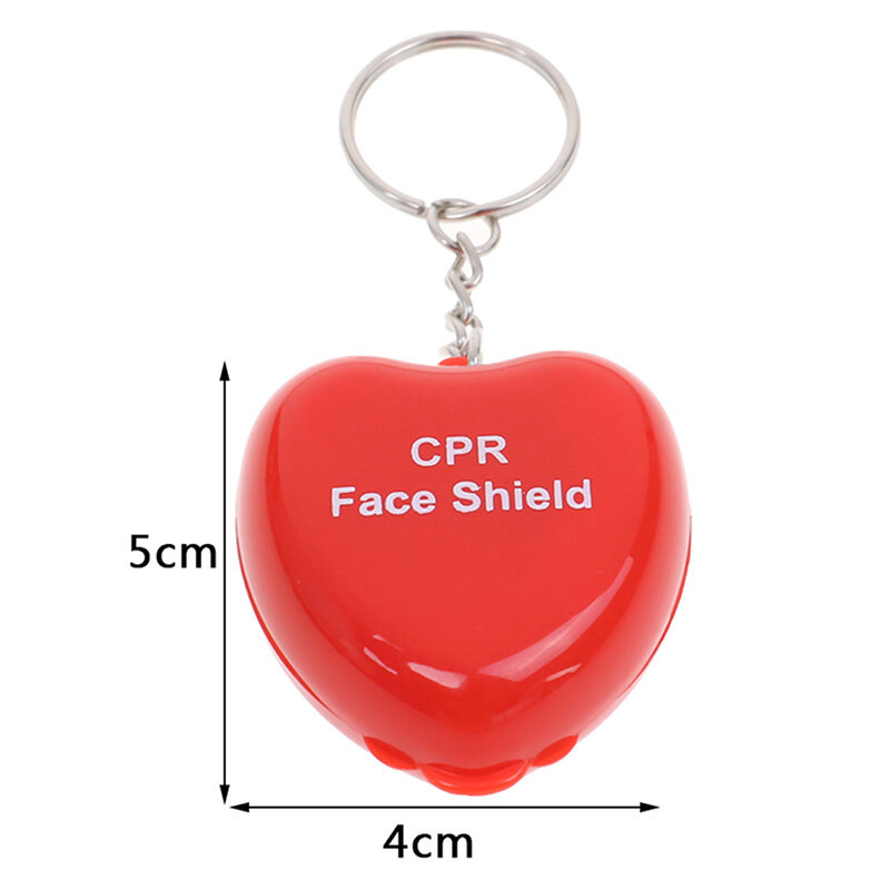 กล่องหัวใจช่วยเหลือ CPR เครื่องมือฉุกเฉินหน้ากากปิดหน้าพวงกุญแจปากหน้ากากป้องกัน CPR ขนาดเล็ก