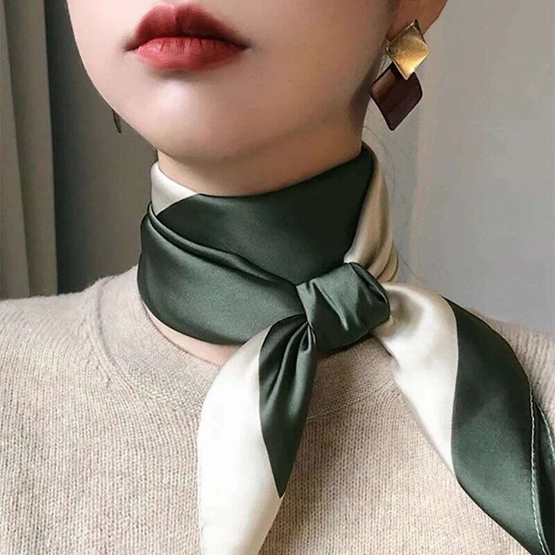 70x70cm Fashion Luxury Women Satin Silk Shawl Square Scarf Tie Wraps Neckerchief Scarves Lady Headband Bandana Foulard