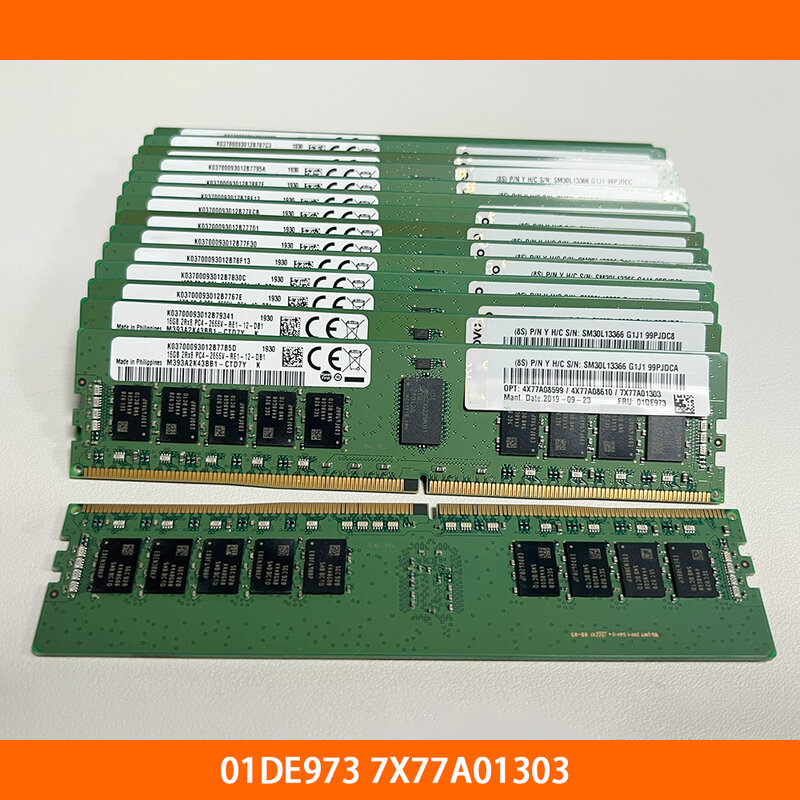 Memoria de servidor para Lenovo 01DE973, 7x77a01303, 16GB, DDR4 2666, 2RX8, PC4-2666V, REG, ECC, completamente probada, 1 unidad