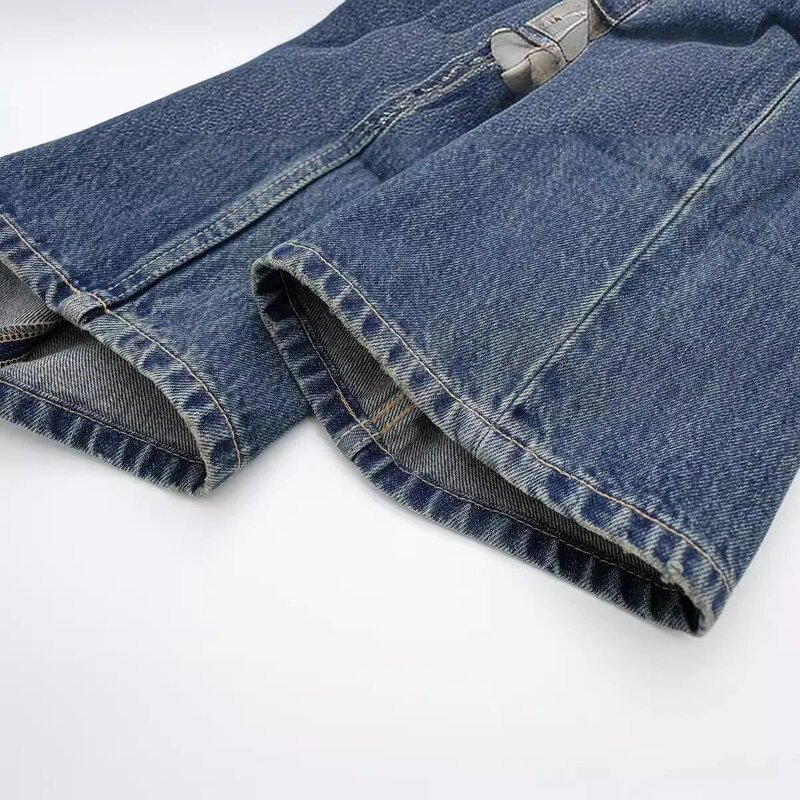New Fashion Comfortable and Versatile Casual Straight Mid Rise Jeans