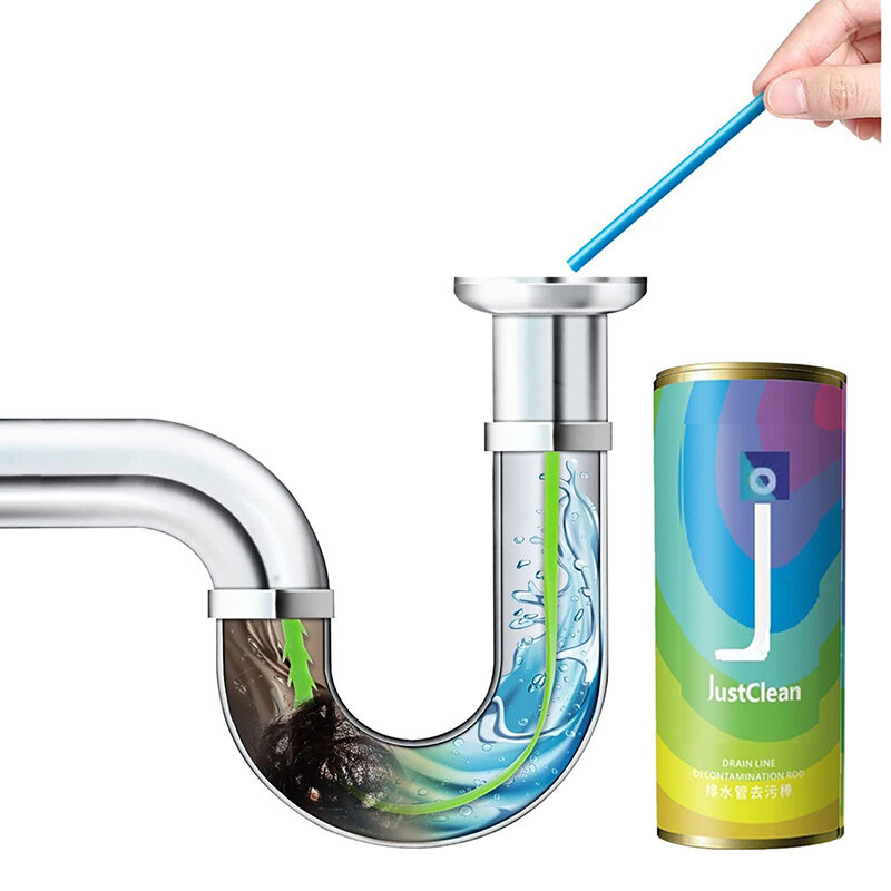 Tongkat saluran air pembersih pipa 14 buah/botol, alat drainase penghilang bau, pembersihan kamar mandi dapur rumah tangga