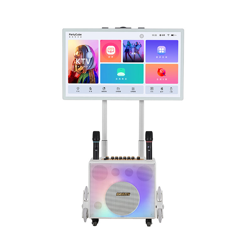 Easy To Take Any Where Portable 32 Inch Touch Screen Outdoor KTV Karaoke Amplifier System Multimedia Bluetooth Speaker