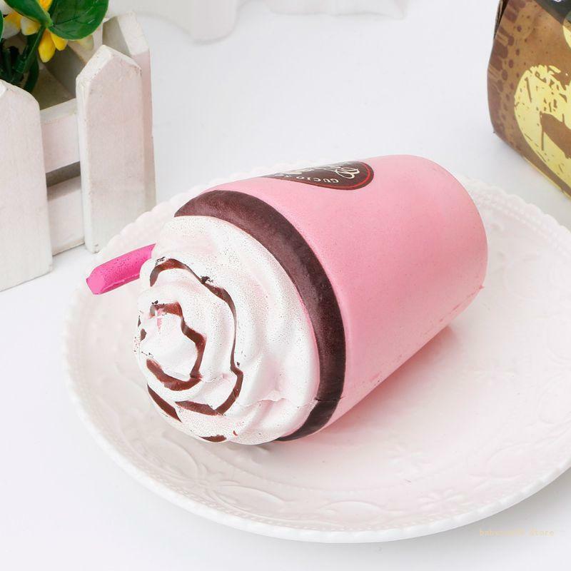 Y4UD 11CM Coffee Cup With Straw Squishy Scent Slow Rising Squeeze for Dol