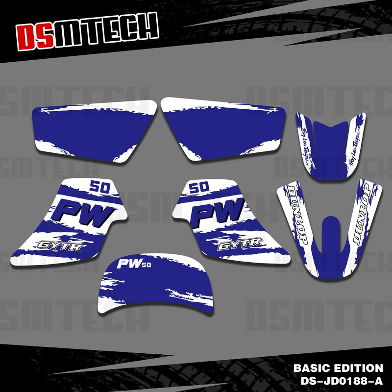 Индивидуальные графические фоны DSMTECH с изображением мотоциклетной команды, наклейки, наборы для Yamaha PW50 PW 50, украшение для ямы