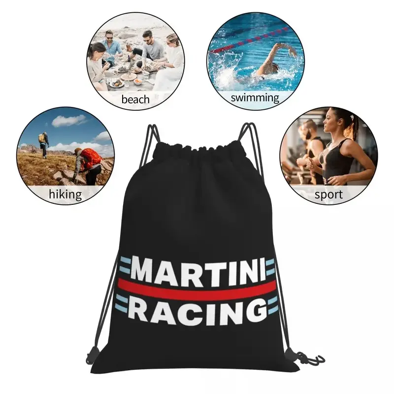 Martini Racing-mochila portátil con cordón, bolsa deportiva con bolsillo, a la moda, para viaje y escuela