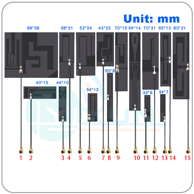 Antena interna de placa blanda FPC para Quectel EC25, EC25-E, EC25-EU, EC25-J, EC25-A, EC25-AF, EC25-AU, LTE, Cat4, MINI módulo PCIE, 2G, 3G, 4G
