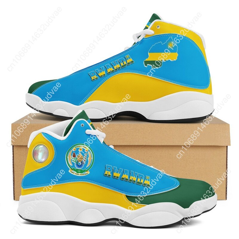 Flaga Rwanda modny nadruk nastolatki trampki na co dzień przytulne wytrzymałe buty do biegania obuwie męskie chłopięce buty sportowe do koszykówki