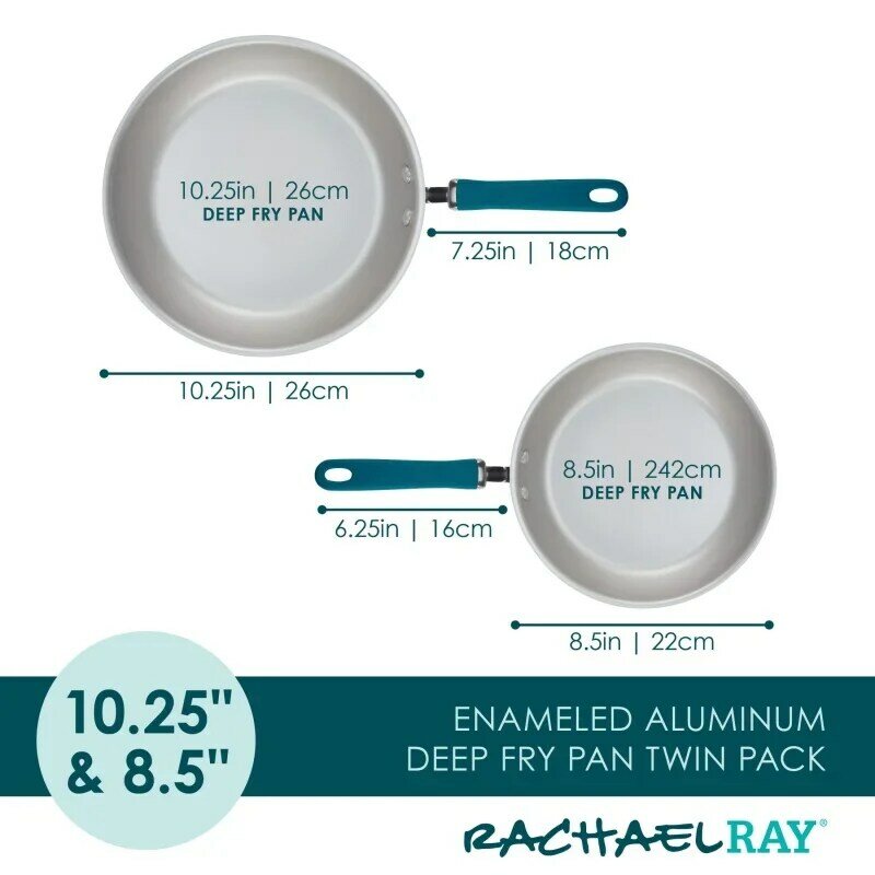 Rachael Ray erstellen köstliche 2 pc Aluminium Antihaft Induktion Bratpfanne Set, blaugrün Schimmer