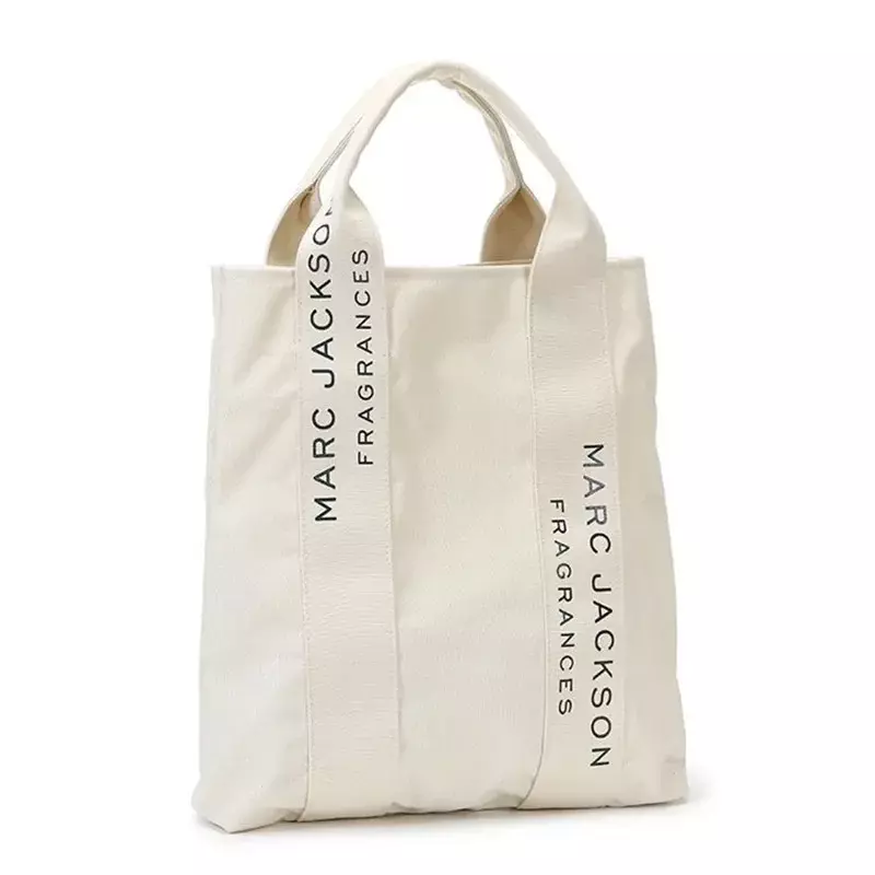 SGR2 nuova borsa da donna estiva borsa in tela bianca stampa lettera spalla singola per donna Casual Tote semplice