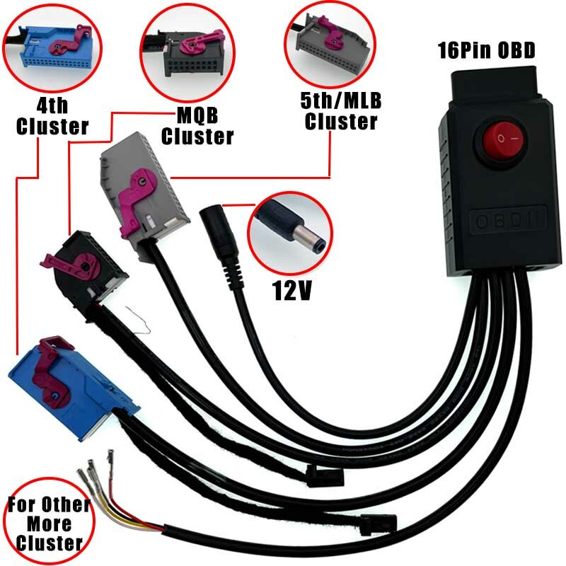 Кабель питания MQB Cluster 12 В, 4-й, ID48, программный кабель, 5-й, кабель блока MQB NEC35XX, кабель MQB48, приборный кабель, подходит для vdi2 CGDI