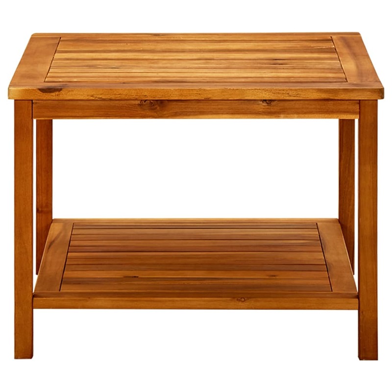 Table basse en bois d'acacia massif, meuble de salon 60x60x45 cm