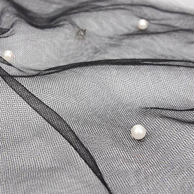 Sciarpa di perline di pizzo elegante donna moda maglia collare di perle finte sciarpe primavera estate protezione solare accessori femminili