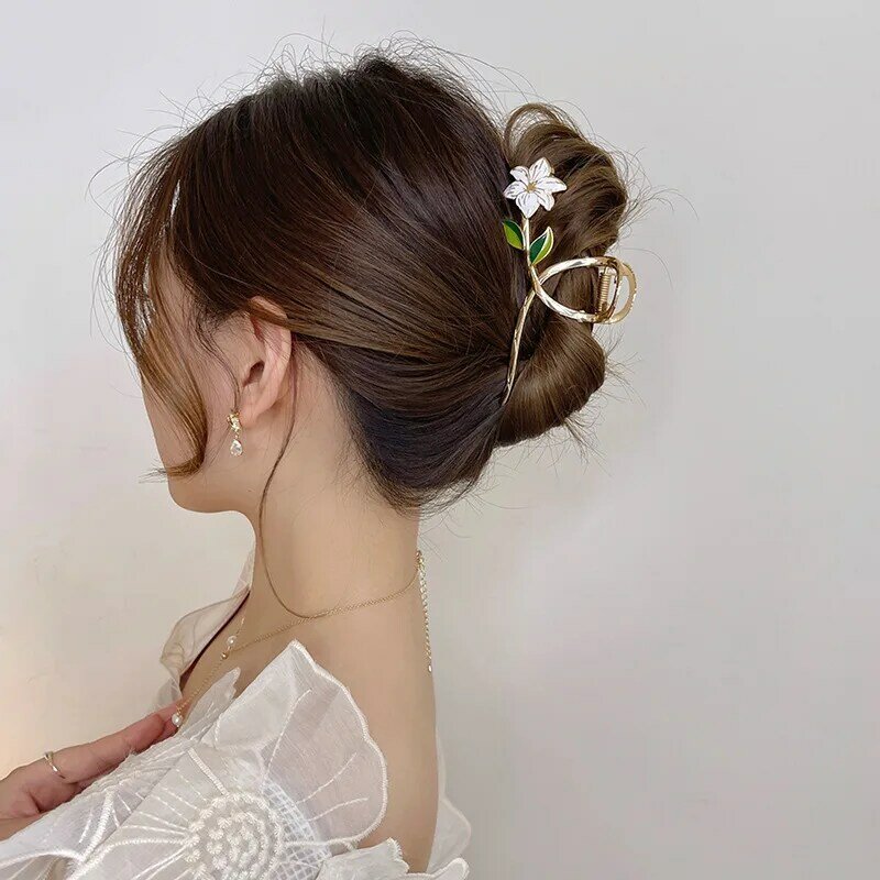 Новинка женские металлические заколки для волос элегантные золотые цветы заколка для волос заколка для хвоста аксессуары для волос Тиара