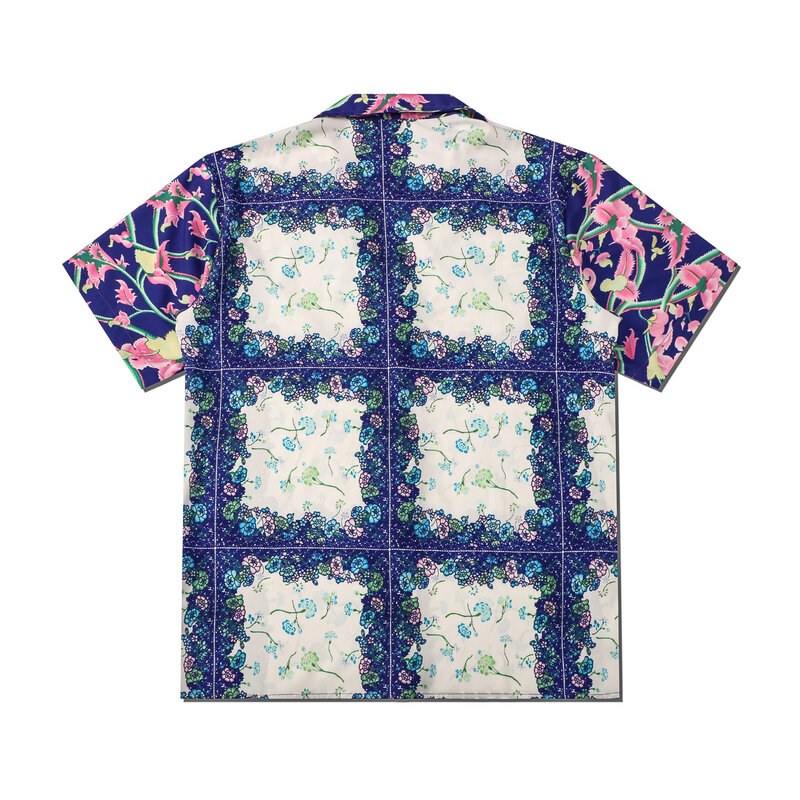 Y2K Mens Fashion Vintage Short Sleeve Plaid Shirts Summer New Trendyol Men Oversize Casual Man Hawaiian Beach Shirt Chemise Hemd
