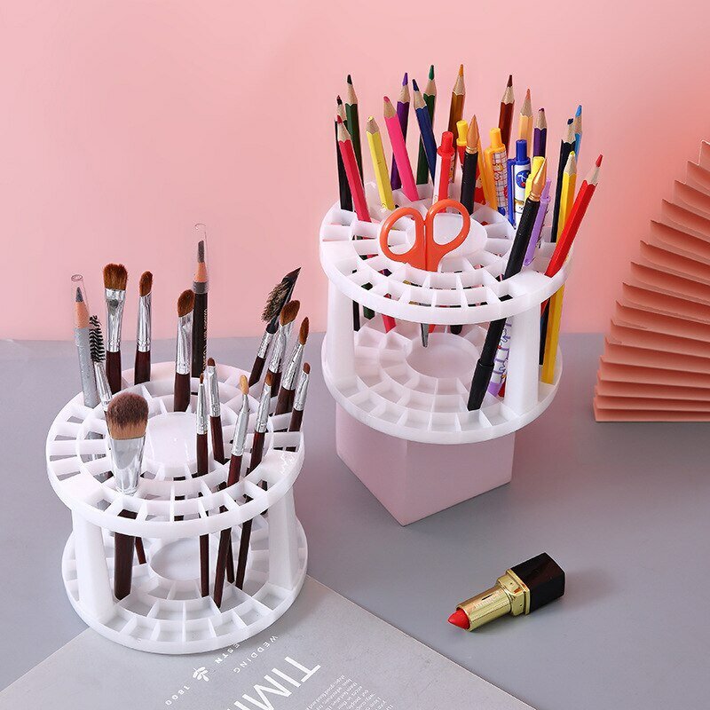 49 Rahmen fach große Kapazität Make-up Pinsel Organizer Mehrloch-Stift einsatz runde Bürsten halter Kunststoff bürste Aufbewahrung srohr