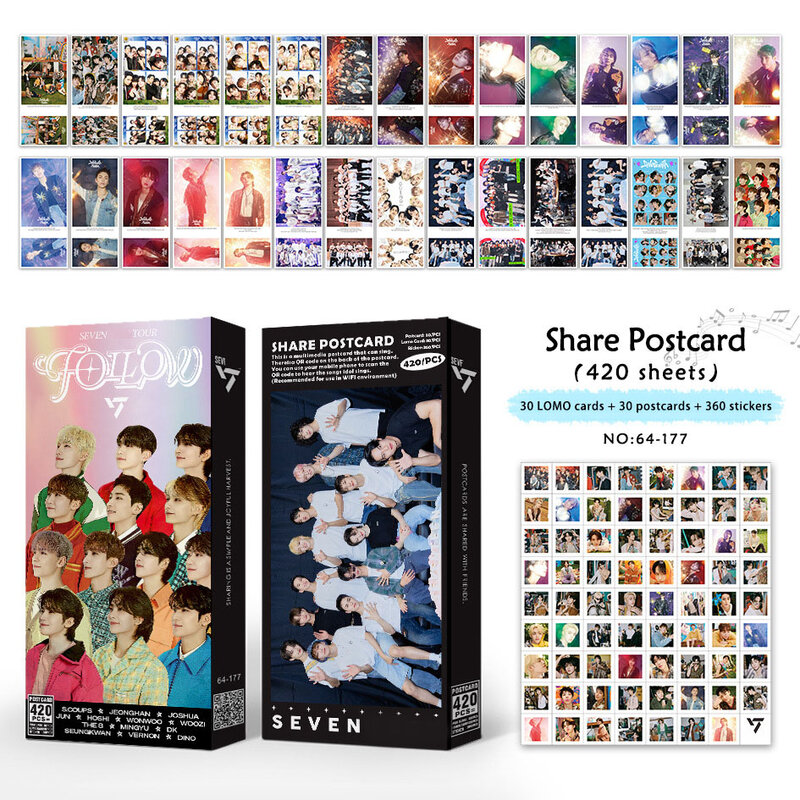92pcs Kpop THE8 JEONGHAN MINGYU JUN JOSHUA WOOZI Photo Card Albums HEAVEN Lomo Card Postcard for Fans Collection Card Photocard