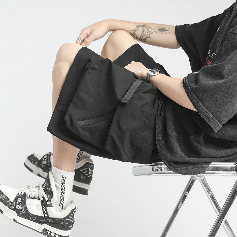 Шорты-карго мужские/женские до колена, модные короткие штаны в стиле Харадзюку, с боковым карманом, в стиле хип-хоп, уличная одежда, лето